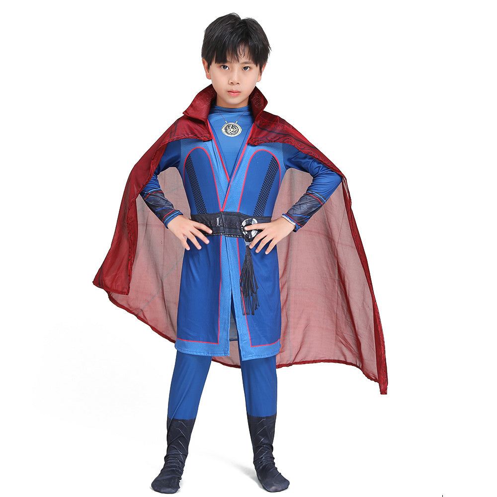 Kids Superhero Costume with Cloak Halloween Cosplay Costume