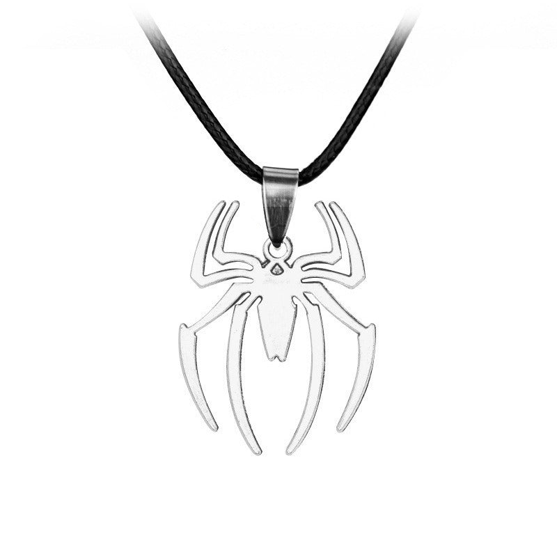 Fashion Spider Halloween Pendants Round Cross Chain Mens Necklaces Plated  Silver Color Neck Chain Gothic Couple Streetwear Gifts