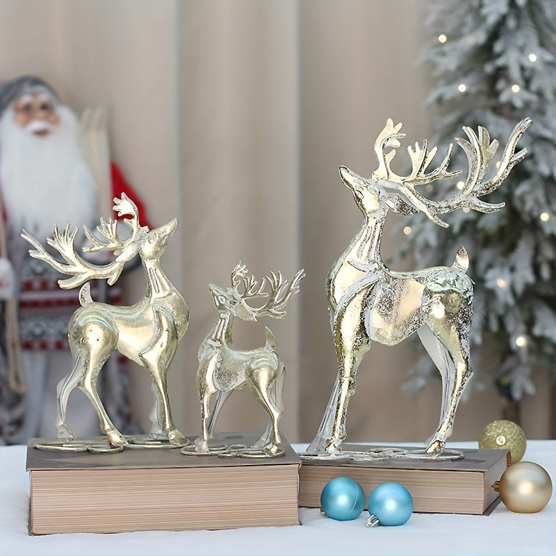 1pc, Wrought Iron Elk Ornament, Very Suitable For Home Decoration, Under The Christmas Tree, Front Desk, Window Display, Desktop, Shopping Mall And Other Decorations