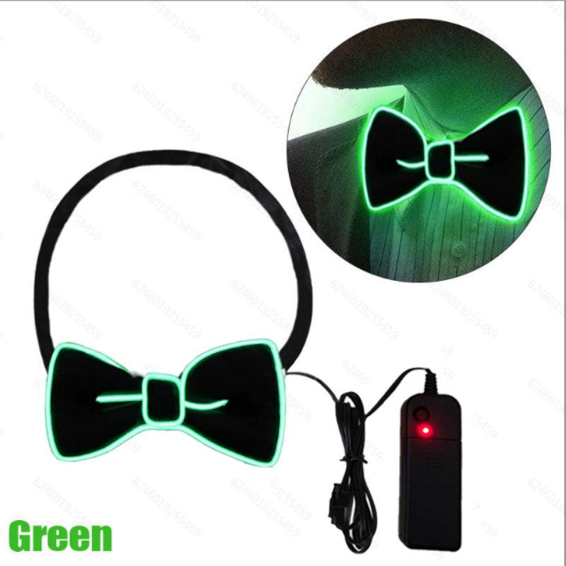 Glow In The Dark LED Bow Tie Luminous Flashing Necktie For Birthday Party Wedding Christmas Decoration Halloween Cosplay Costume (Battery Not Included)