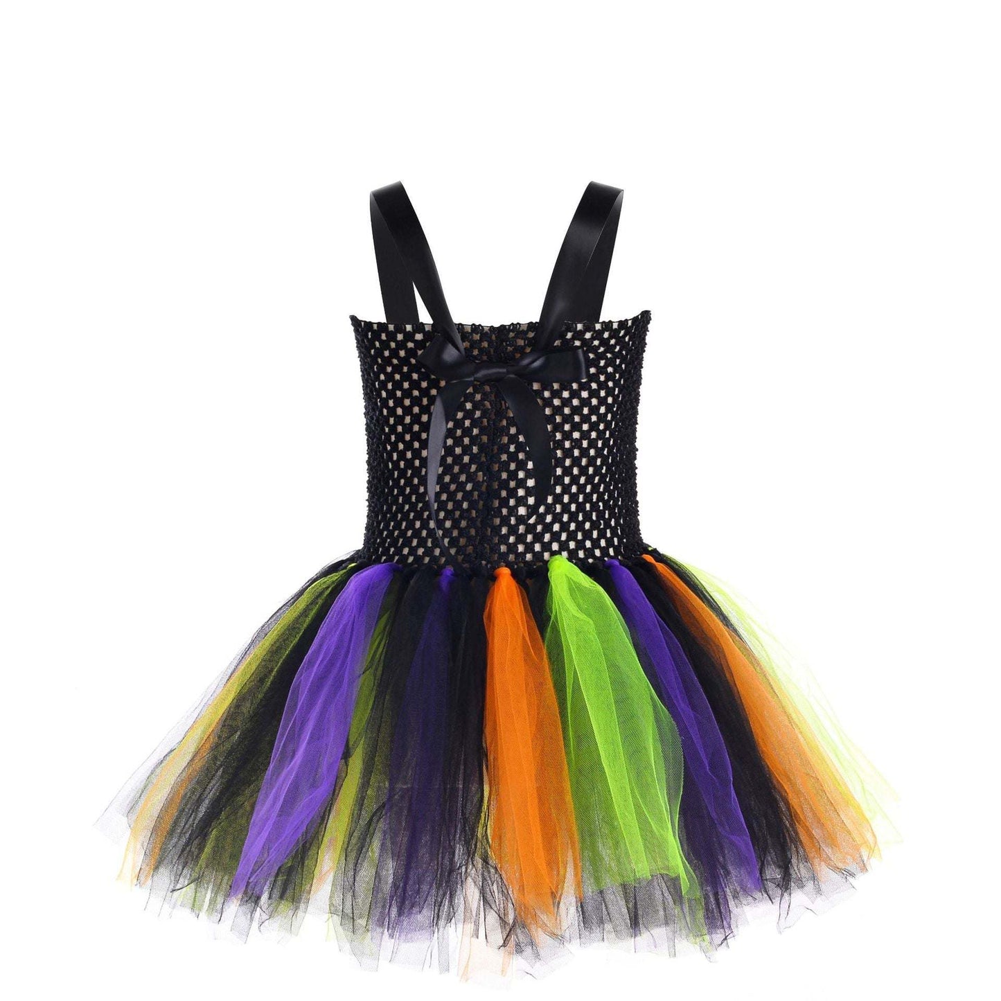 Children's Halloween Little Witch Costume Mesh Tutu Dress & Hat