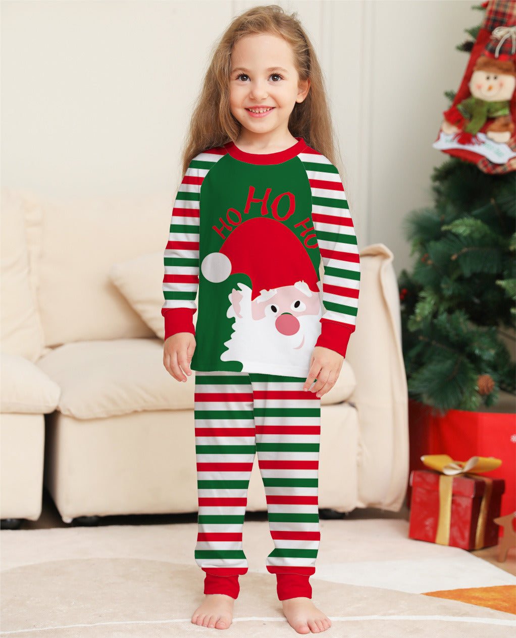 Santa Claus Stripe Christmas Home Wear Pajamas