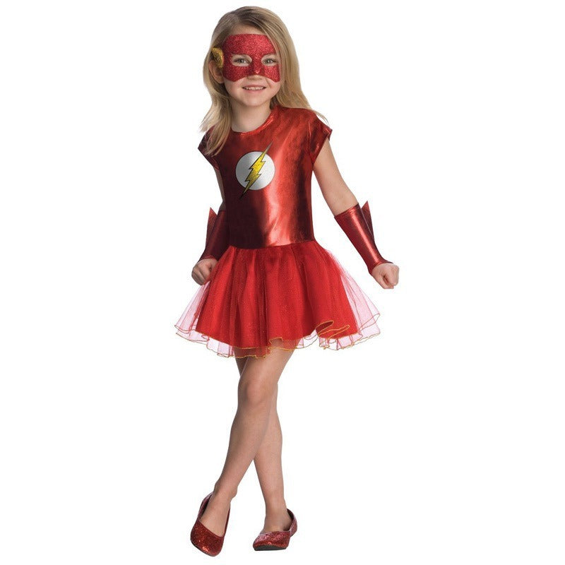 Girls Flash Cosplay Costume Halloween Party Dress Up