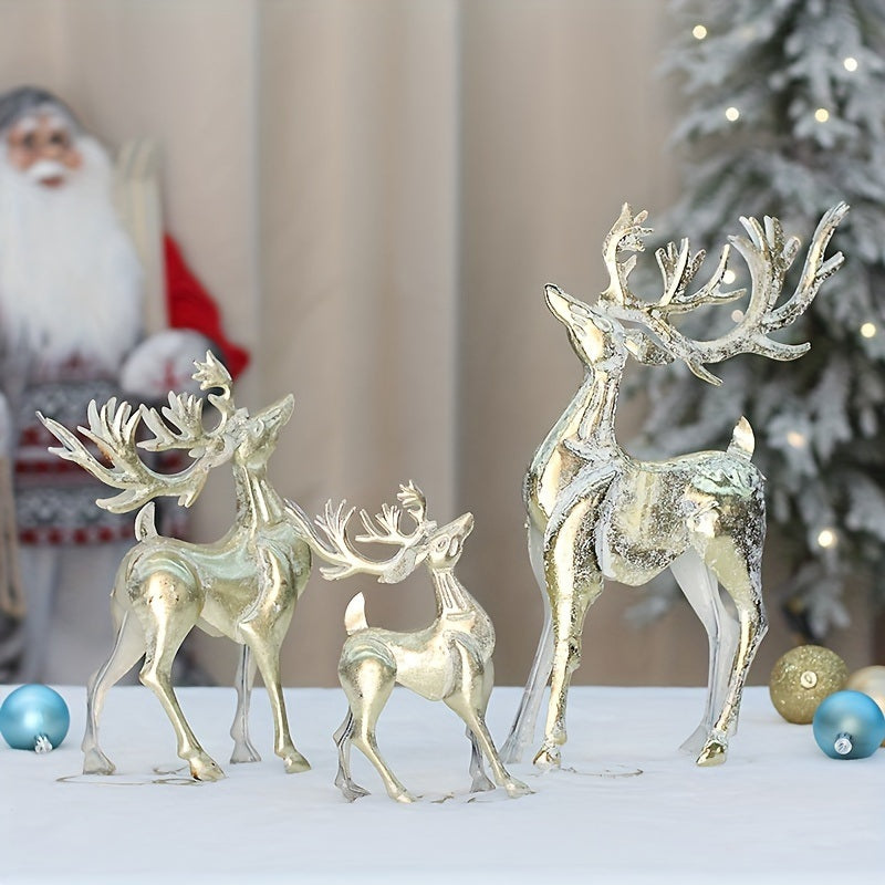 1pc, Wrought Iron Elk Ornament, Very Suitable For Home Decoration, Under The Christmas Tree, Front Desk, Window Display, Desktop, Shopping Mall And Other Decorations