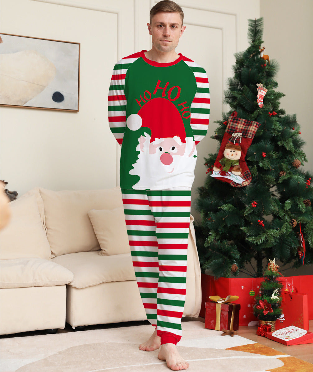 Santa Claus Stripe Christmas Home Wear Pajamas