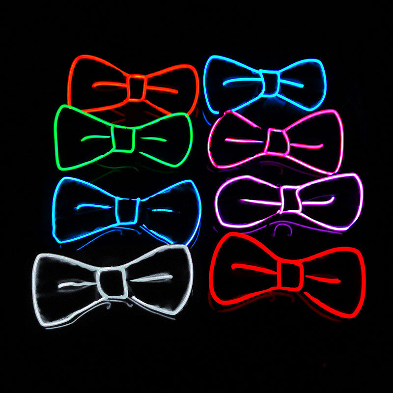 Glow In The Dark LED Bow Tie Luminous Flashing Necktie For Birthday Party Wedding Christmas Decoration Halloween Cosplay Costume (Battery Not Included)