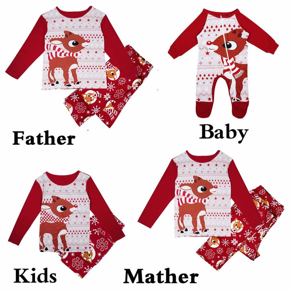 Family Pajamas Set Christmas Fashion Family Matching Outfits Adult Kids Pajamas set Nightwear Sleepwear Red Pyjamas