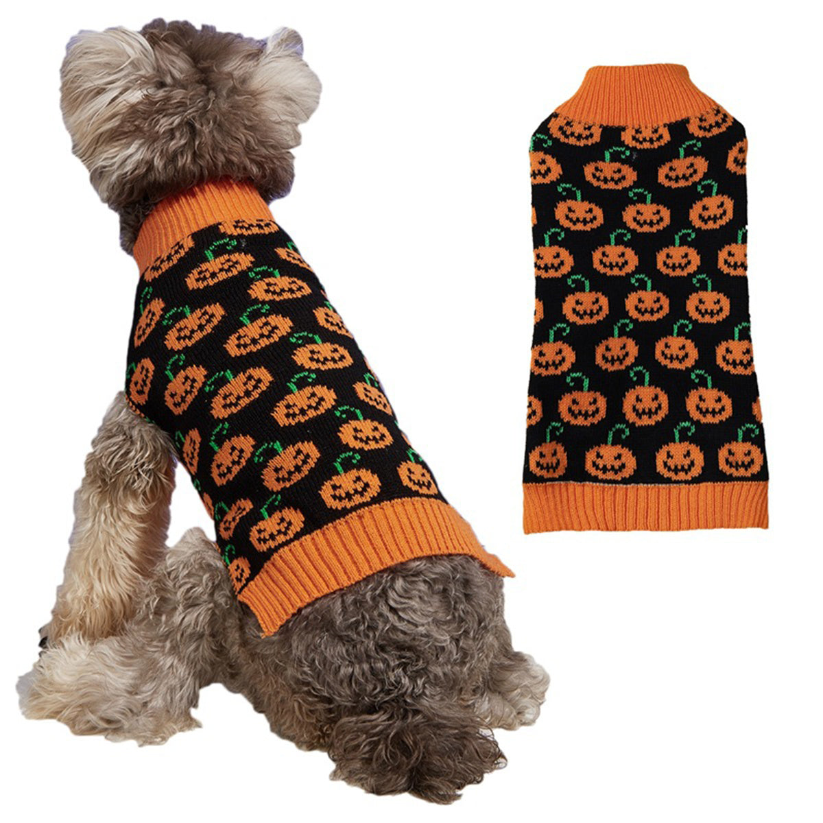 Halloween Pumpkin Dog Knitted soft Activity Costume