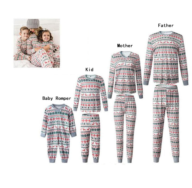 Family Matching Clothes Christmas Pajamas Set Mother Father Kids Son Matching Outfits Baby Girl Rompers Sleepwear Pyjamas