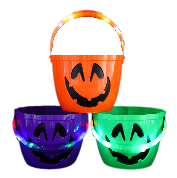 Large Halloween Candy Buckets with Handle for Party Decor