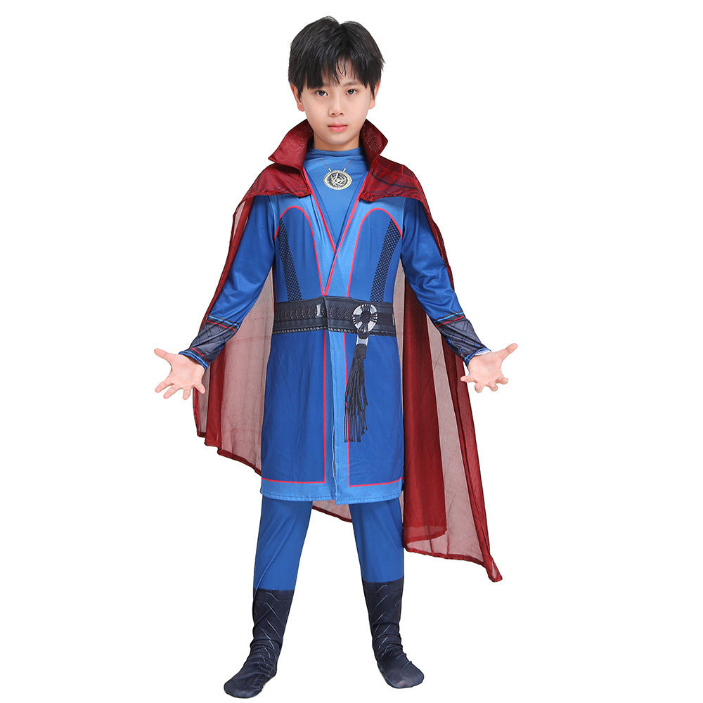 Kids Superhero Costume with Cloak Halloween Cosplay Costume