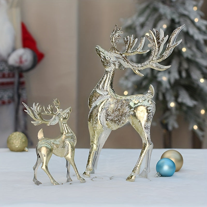 1pc, Wrought Iron Elk Ornament, Very Suitable For Home Decoration, Under The Christmas Tree, Front Desk, Window Display, Desktop, Shopping Mall And Other Decorations