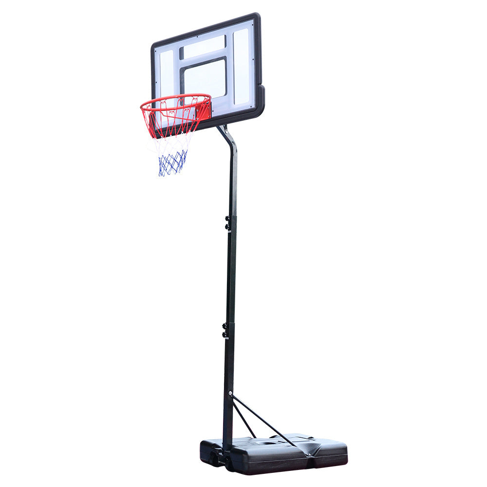 Portable Removable Basketball System Basketball Hoop Teenager PVC Transparent Backboard with Adjustable Height 7ft - 8.5ft