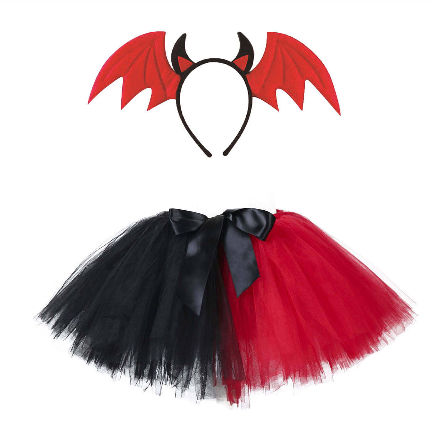 Children's Halloween Little Ghost Costume Tutu Skirt & Bat Vampire Headband