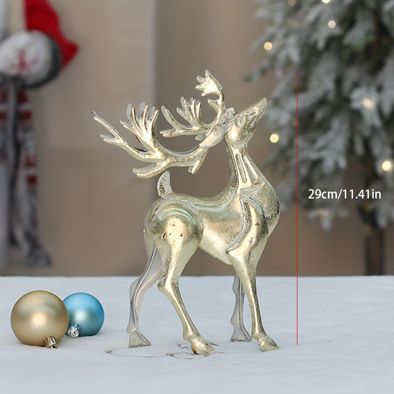 1pc, Wrought Iron Elk Ornament, Very Suitable For Home Decoration, Under The Christmas Tree, Front Desk, Window Display, Desktop, Shopping Mall And Other Decorations