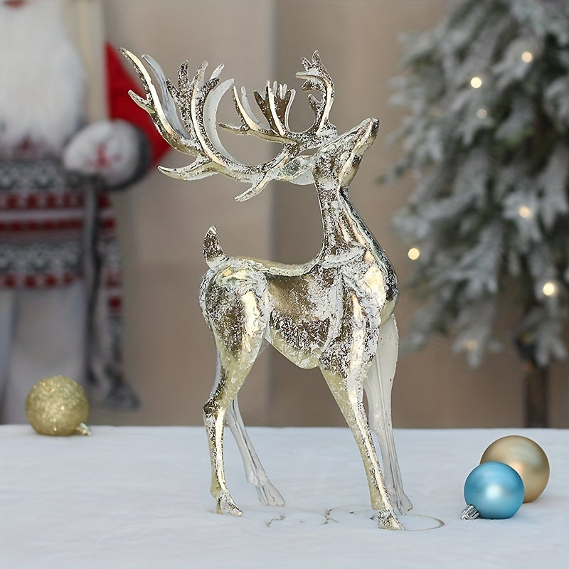 1pc, Wrought Iron Elk Ornament, Very Suitable For Home Decoration, Under The Christmas Tree, Front Desk, Window Display, Desktop, Shopping Mall And Other Decorations