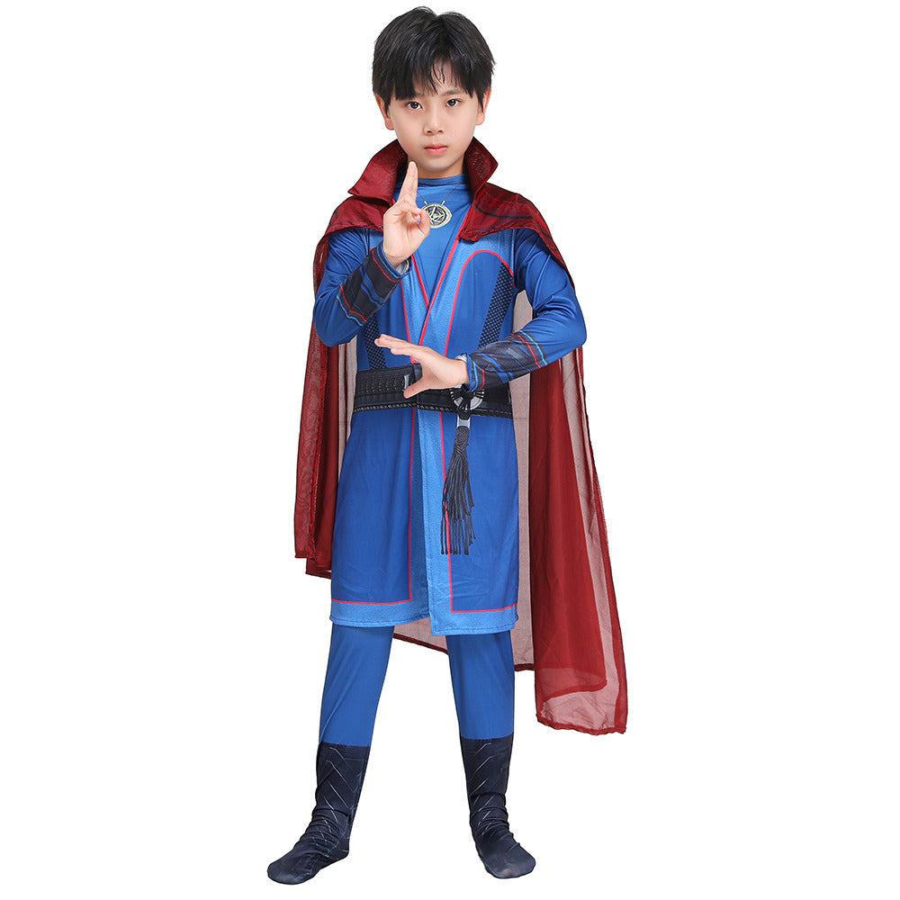 Kids Superhero Costume with Cloak Halloween Cosplay Costume