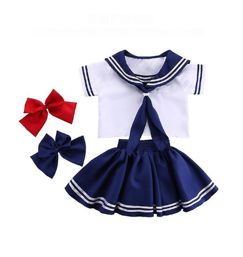 Child Sailor Costume Navy Outfit Suit Boys Girls School Uniform