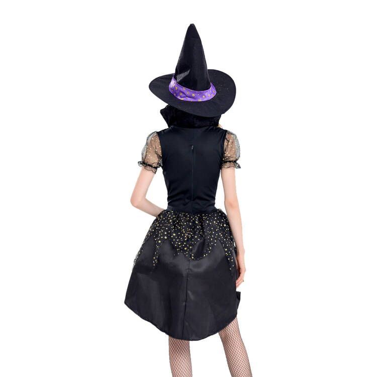 Halloween Purple Long Dress Witch Costume Long Witch Game Uniform