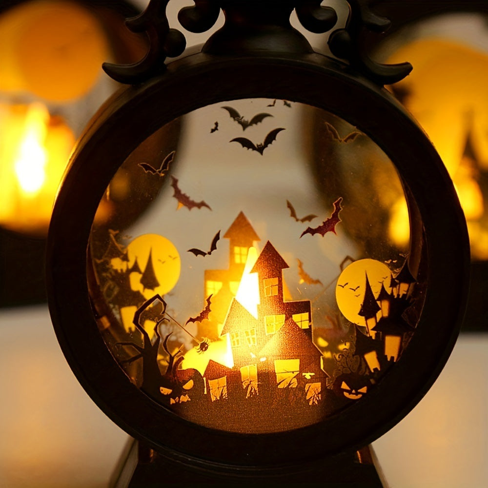 Vintage LED Halloween Candle Lantern Halloween Lantern,Mini Lantern Decorative Lights Vintage Hanging LED Small Candle Lanterns Gifts For Indoor,Outdoor,Table,Party Pumpkin Witch Castle Decoration